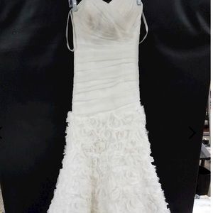 Drop waist ruffle Corset wedding dress